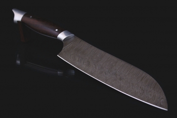 Нож "Сантоку" Дамаск. Рукоять дерево Венге.